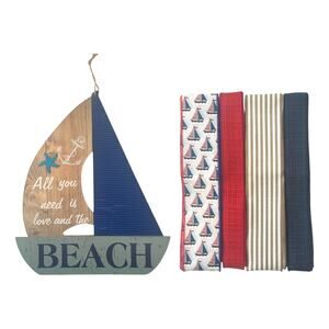 All you Need is Love and the Beach Boat Wreath Sign & Ribbon Wreath Making Kit